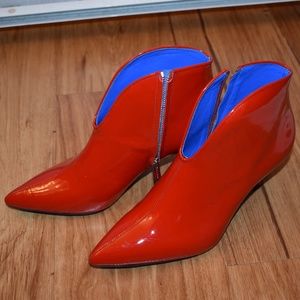 Red & Blue Heeled Boots